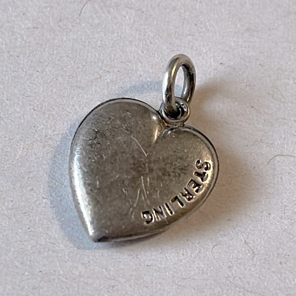 Sterling Heart Pendant Charm in Silver - Heart-Shaped Necklace Accent